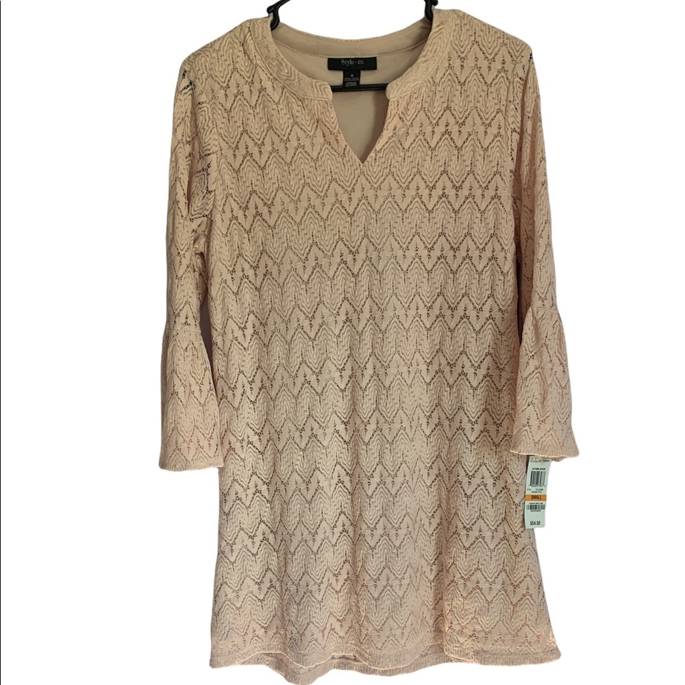 Style & Co Pale Pink Lace Dress, NWT, Small